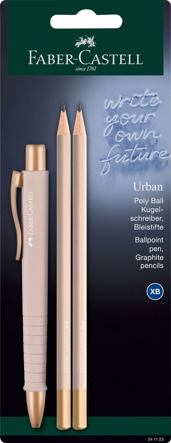 Teka Poly Ball Urban παλ ροζ στυλό +2 μολύβια 13893497 4005402411238