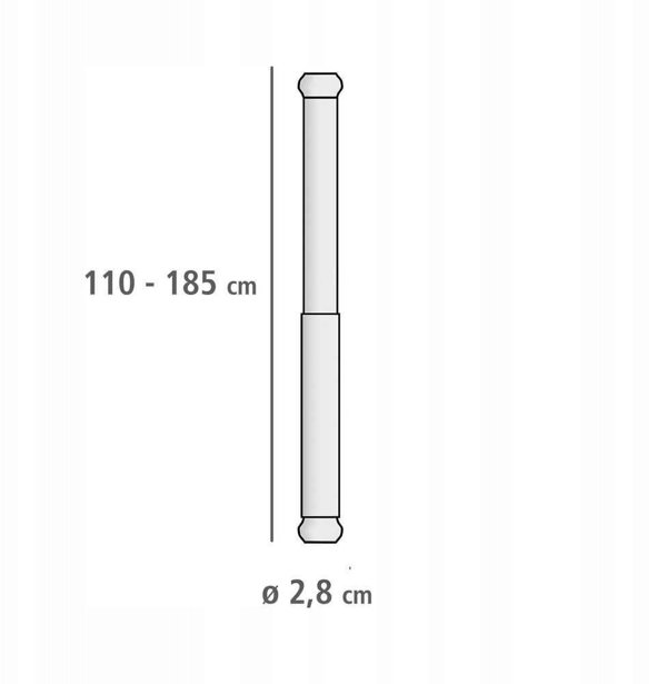 Τηλεσκοπικός ντουζιέρας κοντάρι LUZ, Ø 2,8 cm, 110-185 cm, χρώμιο, WENKO