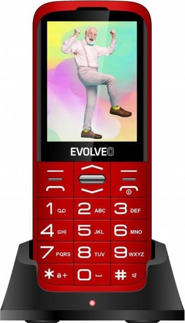 Κινητό τηλέφωνο Evolveo EVOLVEO EasyPhone XO, κινητό τηλέφωνο για ηλικιωμένους με βάση φόρτισης, κόκκινο