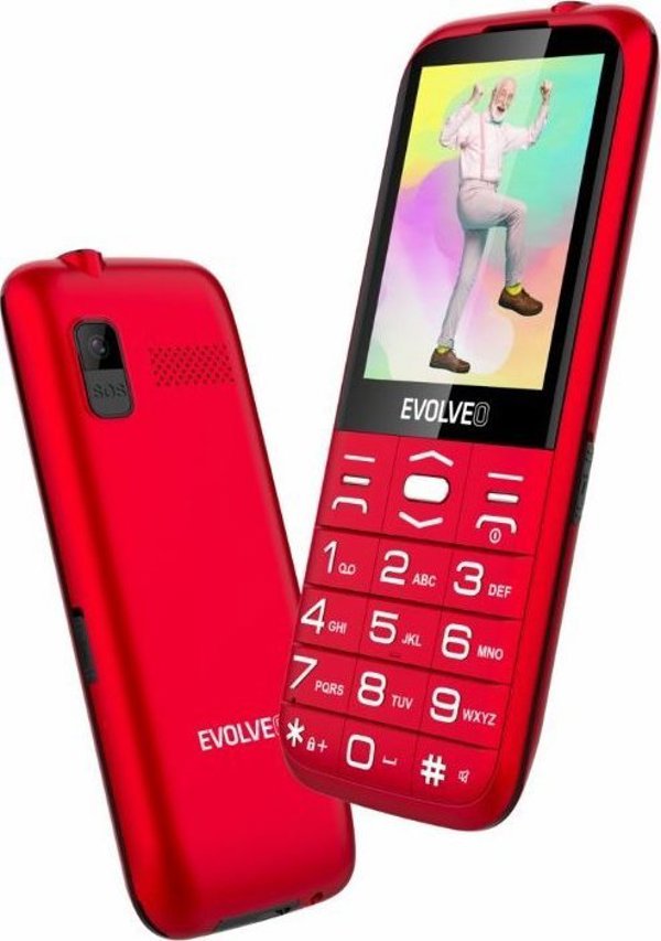 Κινητό τηλέφωνο Evolveo EVOLVEO EasyPhone XO, κινητό τηλέφωνο για ηλικιωμένους με βάση φόρτισης, κόκκινο