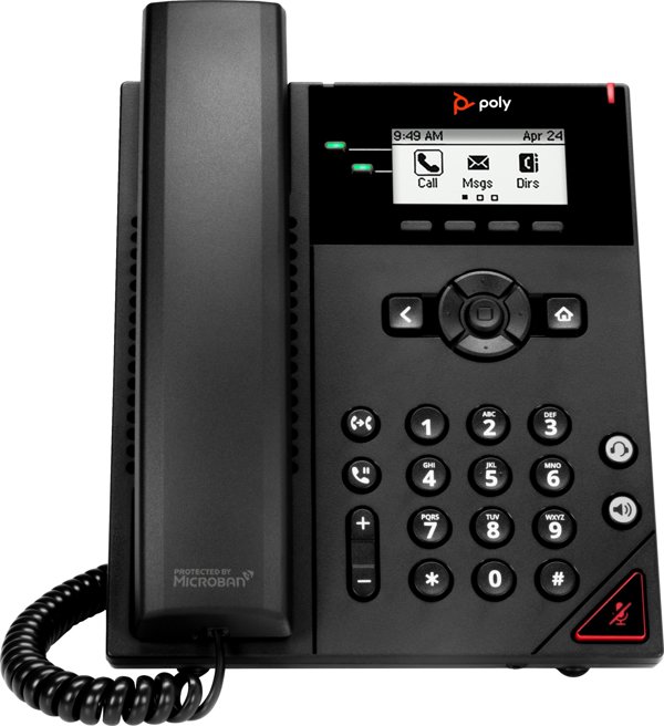Τηλέφωνο Poly POLY 2-γραμμών IP VVX 150 με υποστήριξη τροφοδοσίας PoE