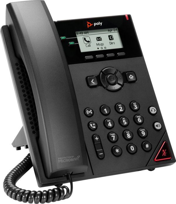 Τηλέφωνο Poly POLY 2-γραμμών IP VVX 150 με υποστήριξη τροφοδοσίας PoE