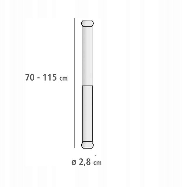 Τηλεσκοπικός ράβδος ντους LUZ, Ø 2,8 cm, 70-115 cm, WENKO