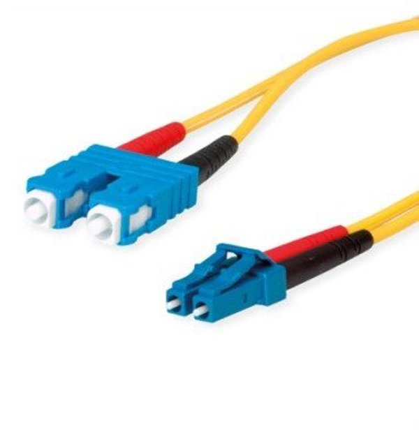 TELEGRTNER FO Duplex Καλώδιο προσαρμογέα 2x E9/125 OS2, 1x SC Duplex - 1x LC Duplex, κίτρινο, 3 μ