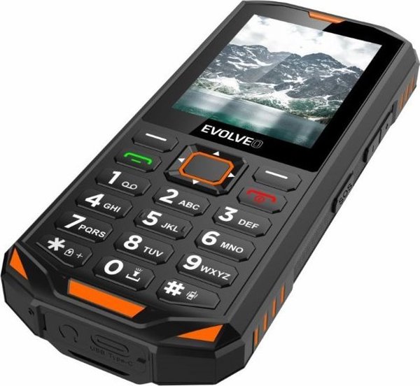 Smartphone Evolveo EVOLVEO StrongPhone Z6, αδιάβροχο ανθεκτικό Dual SIM τηλέφωνο, μαύρο-πορτοκαλί