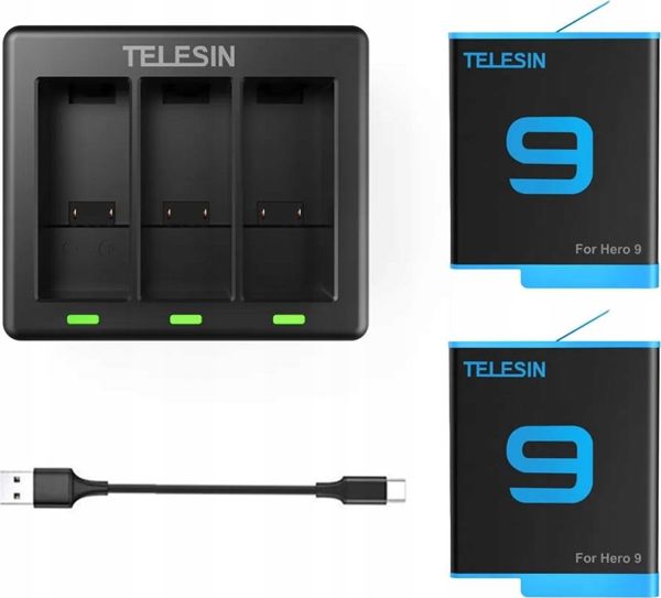 Φορτιστής Telesin + 2x Μπαταρία Για Gopro Hero 9