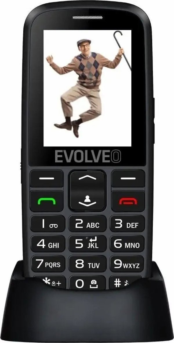Κινητό τηλέφωνο Evolveo EVOLVEO EasyPhone EG, κινητό τηλέφωνο για ηλικιωμένους με βάση φόρτισης, μαύρο