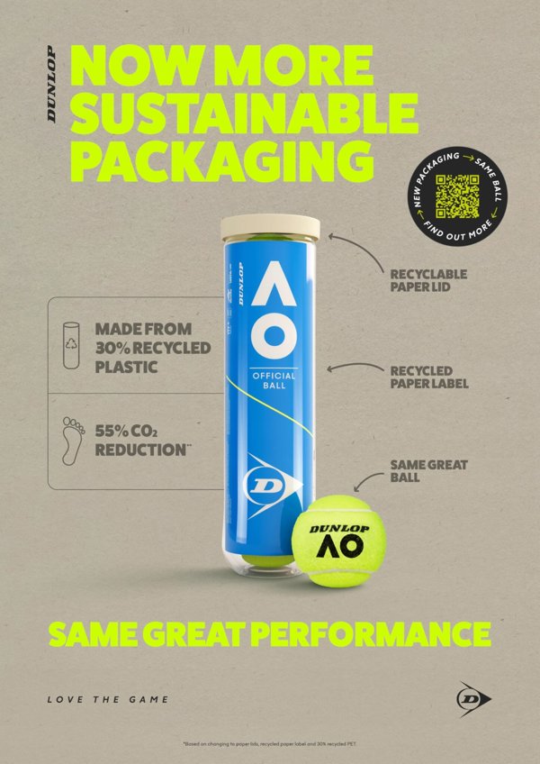 Μπάλες τένις DUNLOP AUSTRALIAN OPEN GrandSlam 2x4-tube ITF