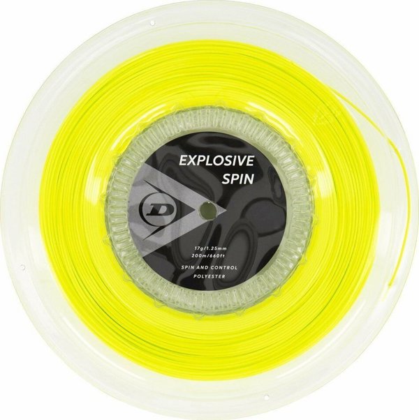 Χορδή τένις DUNLOP Explosive Spin 1.25mm 17g 200m Μονοϊνική Εξαγωνική Κίτρινη