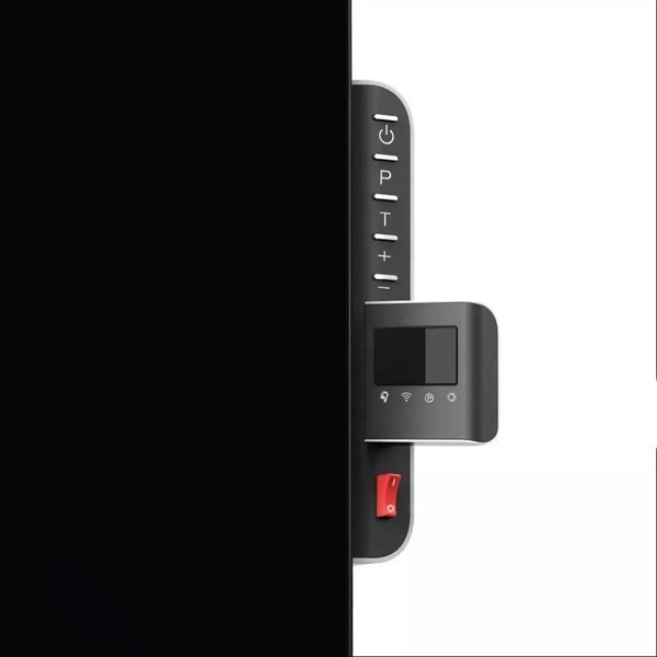 Θερμαντικό πάνελ Maclean γυάλινο Maclean, υπέρυθρο 600W, χρονοδιακόπτης, τηλεχειριστήριο, θερμοστάτης, WiFi Tuya, μαύρο χρώμα, 55x100cm, MCE536