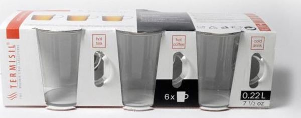 Termisil Σετ ανθεκτικά στη θερμότητα ποτήρια Termisil 220 ml 6 τεμ