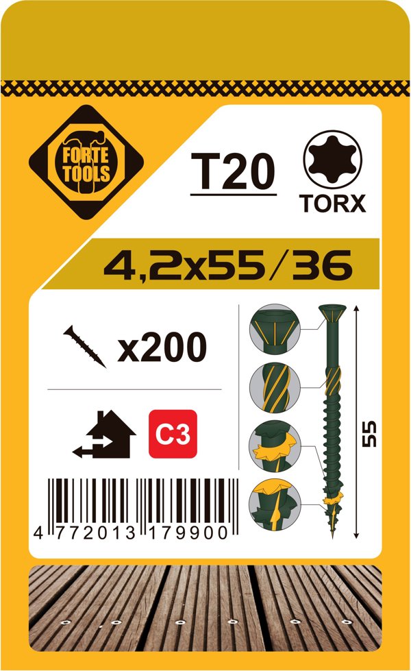 ΒΙΔΑ ΒΕΡΑΝΤΑΣ T20 4.2X55 ΠΡΑΣΙΝΟ (200)