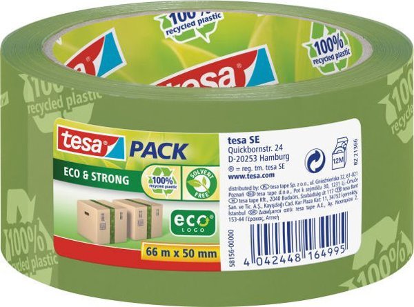 Tesa Αυτοκόλλητη Ταινία Συσκευασίας 58156, 66μ, Πράσινη, 50mm x 66m, 1 Τεμάχιο