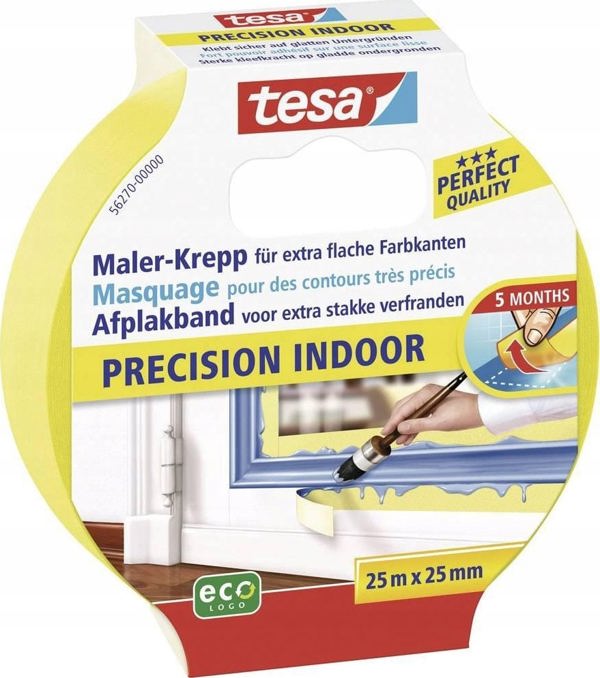 Tesa Tesa Masking Tape 25m x 25mm Preci.indoor yellow 56270