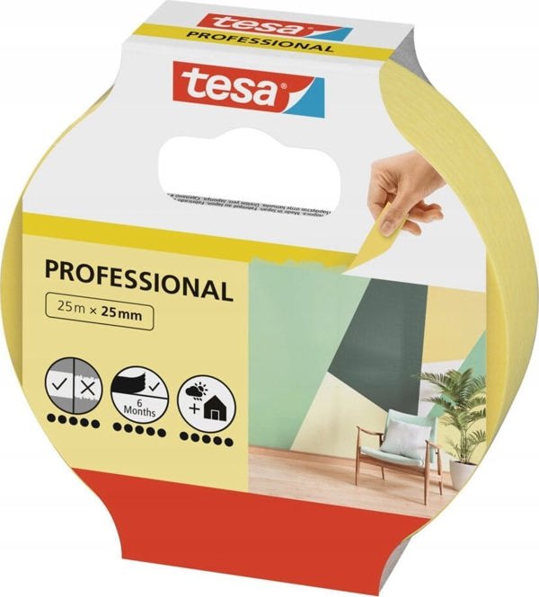 Tesa Tesa Masking Tape 25m x 25mm Preci.indoor yellow 56270
