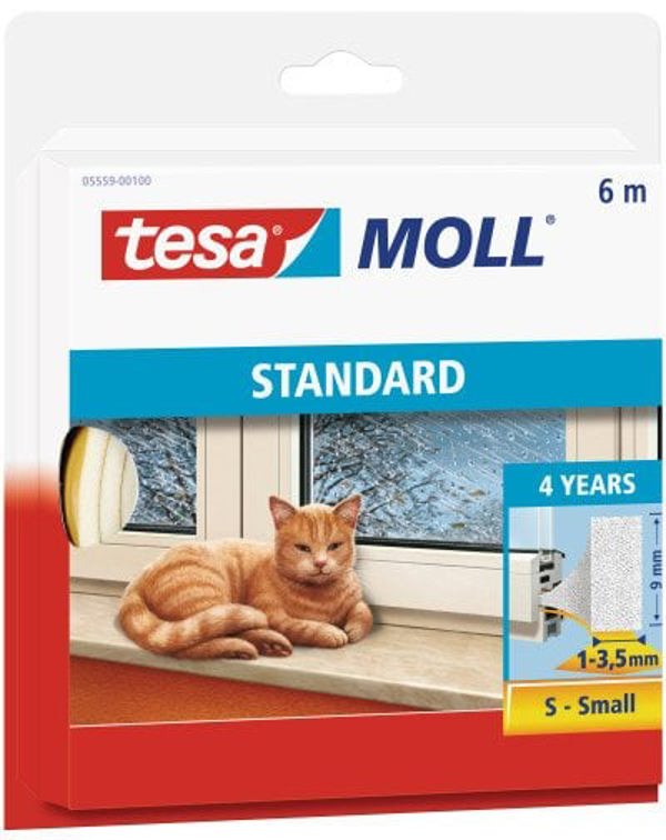 TESA tesamoll Αφρώδες Αυτοκόλλητο Στεγανοποιητικό Λευκό 6 m για Παράθυρα/Πόρτες