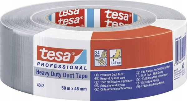 Tesa Tesa Duct Tape 50m x 48mm Heavy Duty Prof. silver 04663