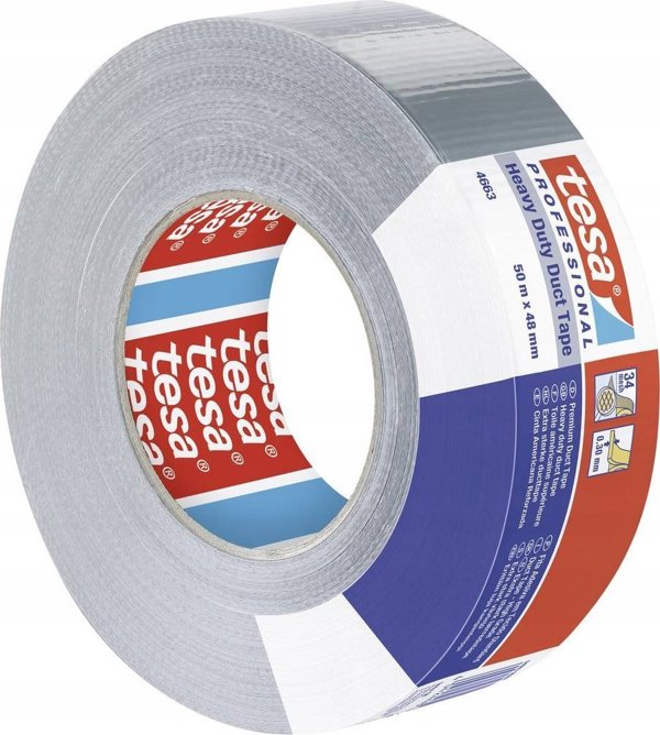 Tesa Tesa Duct Tape 50m x 48mm Heavy Duty Prof. silver 04663