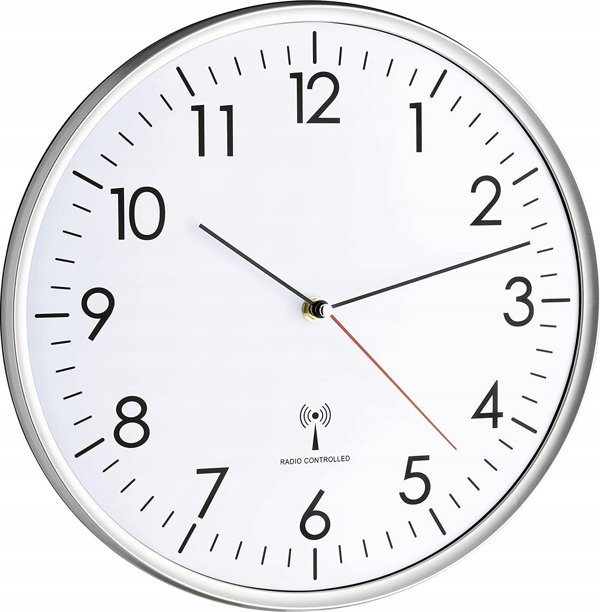 TFA TFA Analogue radio controlled wall clock (white/silver)