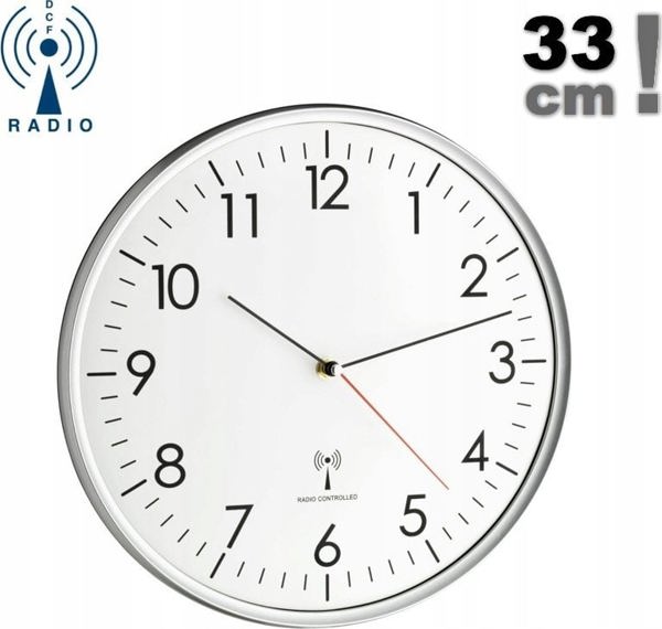 TFA TFA Analogue radio controlled wall clock (white/silver)