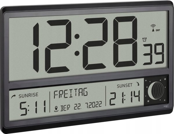 TFA TFA 60.4524.01 black Digital XL Wall Clock