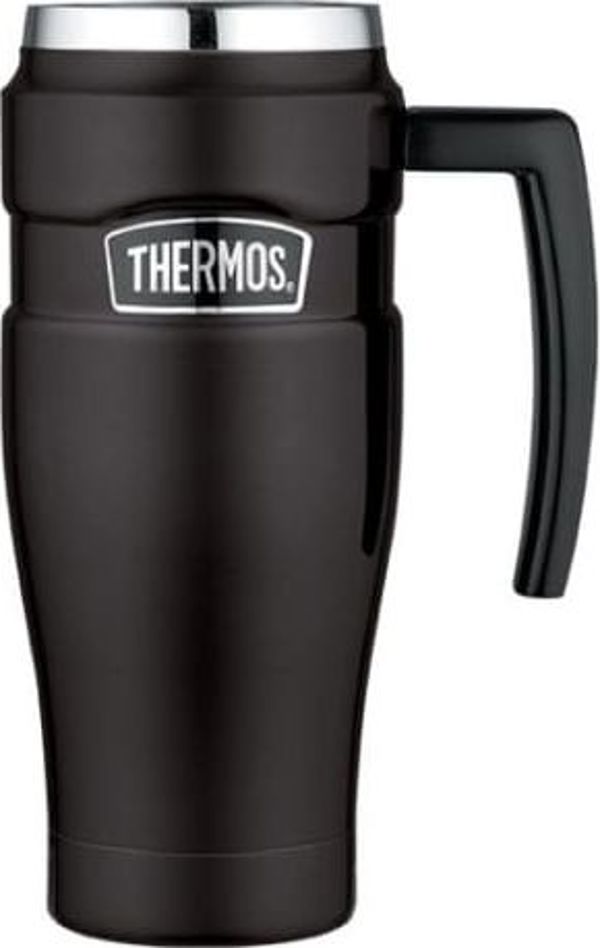 Θερμός Αδιάβροχη θερμοκούπα με λαβή Thermos 0,47l - μαύρο ματ