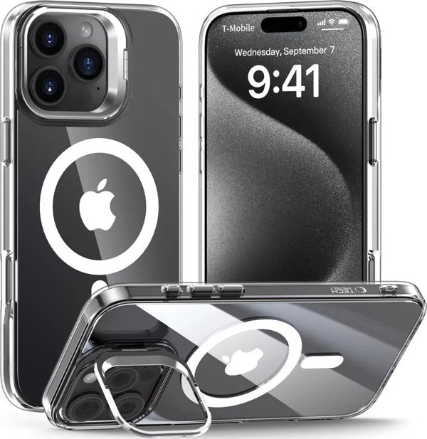 Θήκη 4kom.pl για iPhone 16 Pro MagStand MagSafe στο τηλέφωνο Clear
