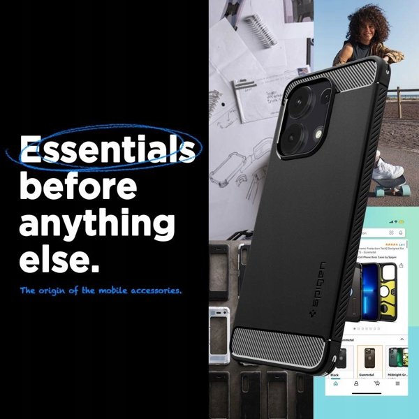 Spigen Rugged Armor, μαύρο ματ - Xiaomi Redmi Note 13