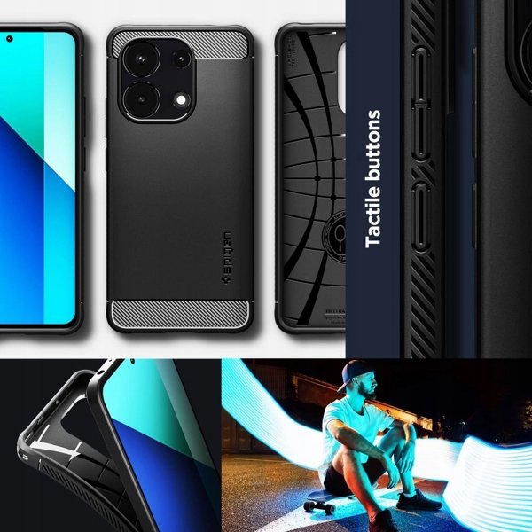Spigen Rugged Armor, μαύρο ματ - Xiaomi Redmi Note 13