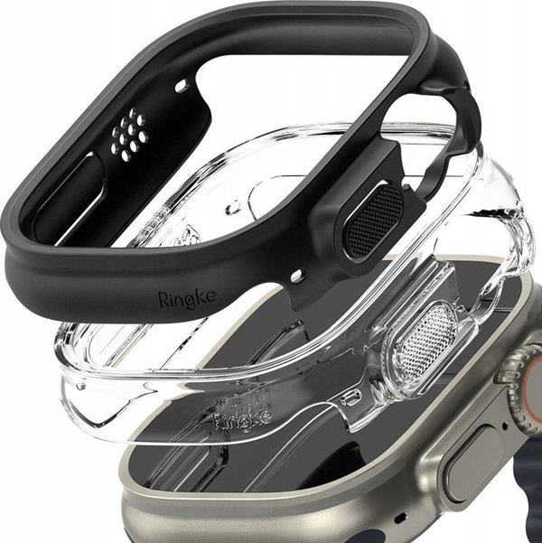 Ringke RINGKE SLIM 2-PACK APPLE WATCH ULTRA (49 MM) ΔΙΑΦΑΝΕΣ & ΜΑΤ ΜΑΥΡΟ