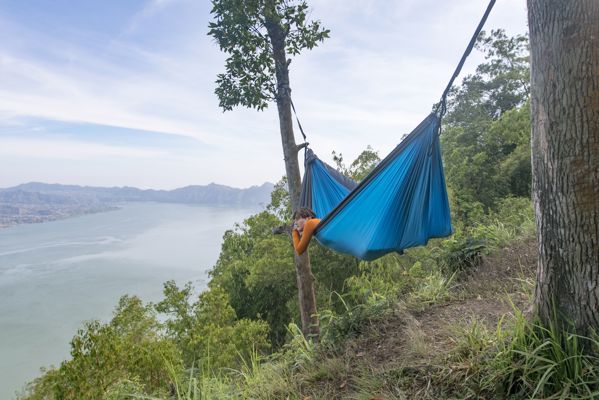 Ticket To The Moon Hamak dwuosobowy Original Hammock Aqua/Dark Grey 320x200cm (TMO1503)