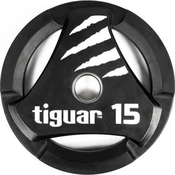 Ολυμπιακός Δίσκος Tiguar PU 15 kg, Επαγγελματική Πλάκα Βάρους Πολυουρεθάνης για Μπάρα