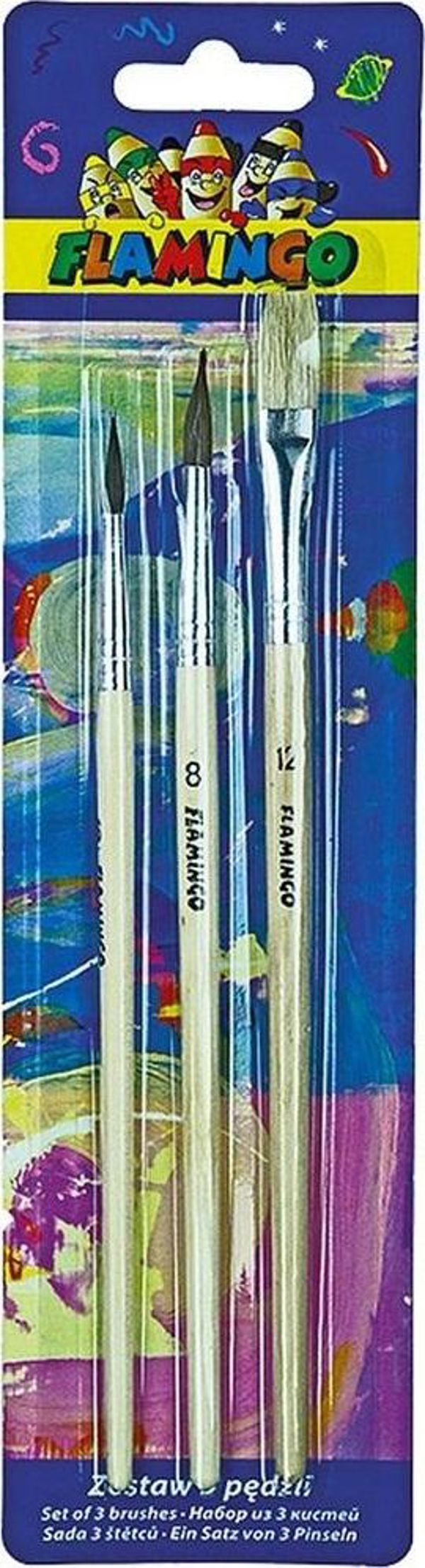 Titanium Σετ Πινέλα Ζωγραφικής 3 Τεμαχίων με Ξύλινη Λαβή, 2 Στρογγυλά (6mm & 8mm) & 1 Επίπεδο (12mm)