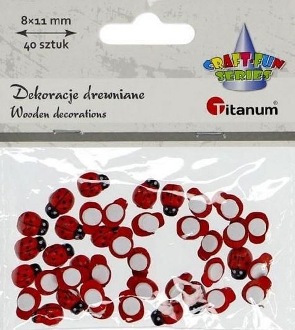 Titanium Διακοσμητικές Αυτοκόλλητες Πασχαλίτσες 3D, Ξύλινες, 8x11mm, 40τμχ