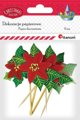 Titanum Χάρτινα Διακοσμητικά 3D Poinsettia, Χριστουγεννιάτικα Στολίδια σε Στικ, 6 Τεμάχια, 64x57mm & 48x49mm