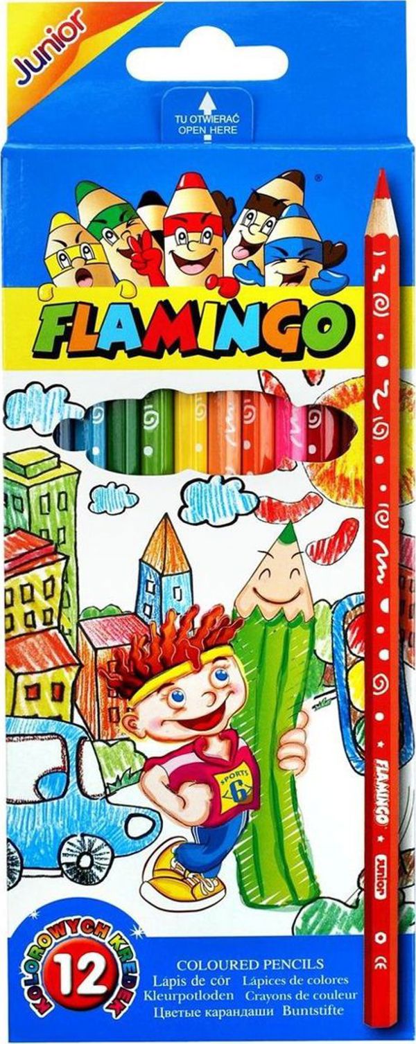 Titanum Μολύβια Junior Εξάγωνα 12 Χρώματα Flamingo 185332