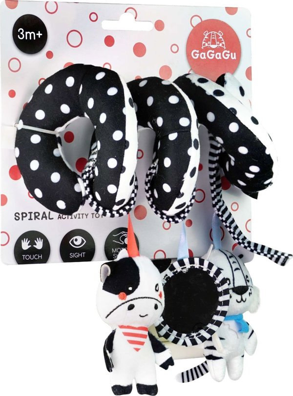 Tm Toys Λούτρινα κρεμαστά με σπείρα τίγρης, αγελάδα, καθρέφτης με Velcro