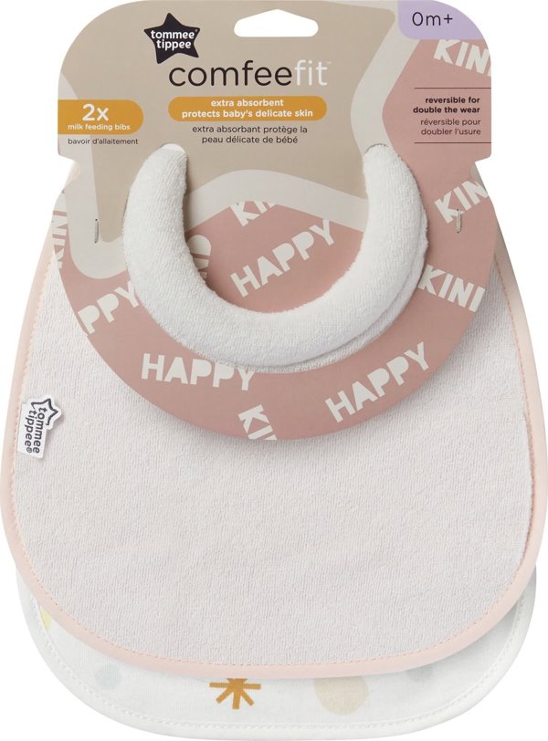 Tommee Tippee TOMMEE TIPPEE σαλιάρα COMFEEFIT, 0 μ+, 2 τεμ., μπεζ, πολύχρωμο, 46353060