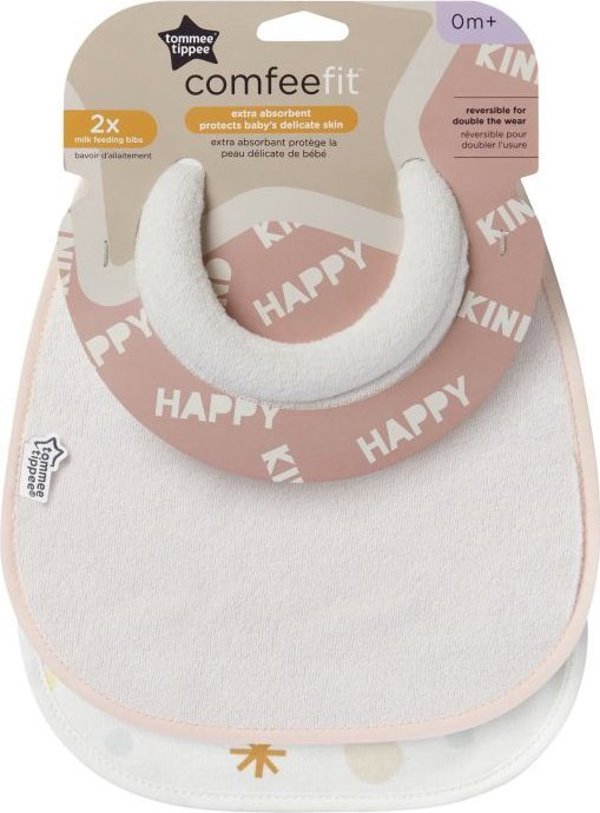 Tommee Tippee TOMMEE TIPPEE σαλιάρα COMFEEFIT, 0 μ+, 2 τεμ., μπεζ, πολύχρωμο, 46353060