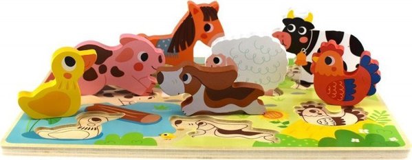 Tooky Toy Tooky Toy Ξύλινο παζλ Ζώα Φάρμας Σχήματα αγώνα 11863805 6972633372905