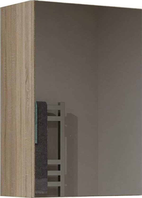 Topeshop Κρεμαστό ντουλάπι μπάνιου, καθρέφτης, Pola, 40x22x60 cm, δρυς sonoma, ματ