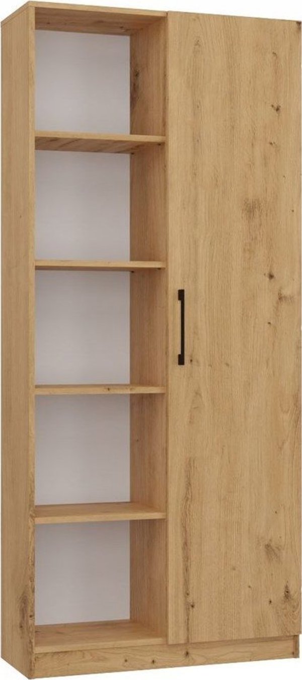 Μεγάλη ανοιχτή βιβλιοθήκη, 10 ράφια, 80x30x182 cm, δρυς artisan