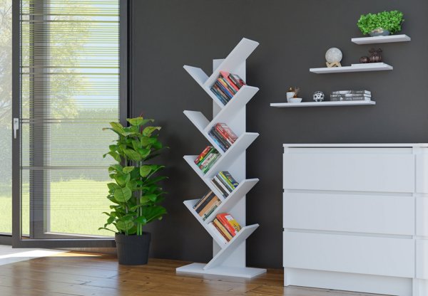 Topeshop ΡΑΦΙΕΡΑ ΣΤΑΘΕΡΗ ΓΙΑ ΒΙΒΛΙΑ ΡΑΦΙΑ FUNNY ΛΕΥΚΟ