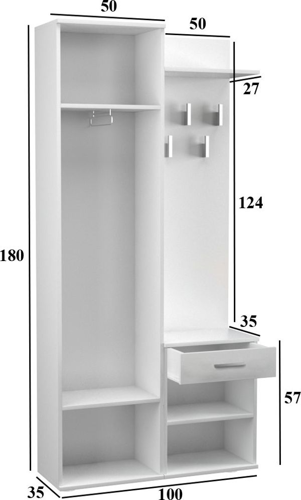 Topeshop ΝΤΟΥΛΑΠΑ DUO ΝΤΟΥΛΑΠΑ ΚΑΘΡΕΦΤΗΣ ΚΡΕΜΑΣΤΡΑ ΔΡΥΣ SONOMA