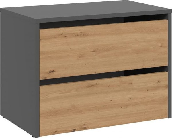 Topeshop Ντουλάπι παπουτσιών, Modo, 60x36x44 cm, ανθρακί, δρυς artisan