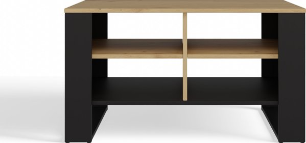 Topeshop Τραπεζάκι Καφέ Λάβα Modern 4P Slim, Δρυς Artisan & Μαύρο, Μοντέρνο Σχέδιο