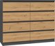 Topeshop Συρταριέρα Malwa M8, 8 Συρτάρια, 120cm, Ανθρακί / Δρυς Artisan