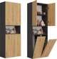 Topeshop Στήλη Μπάνιου Nel με Καλάθι Απλύτων 60x30x174 cm, Δρυς Artisan & Ανθρακί Ματ