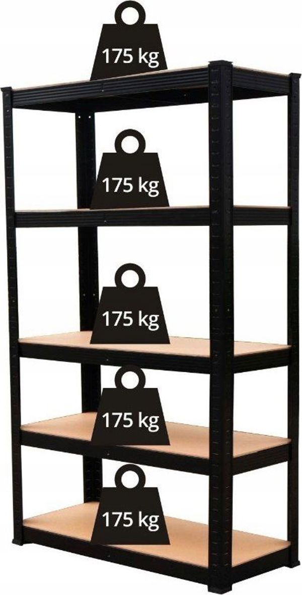 Topeshop Μεταλλικό Ράφι Αποθήκευσης P9040, Γαλβανισμένος Χάλυβας με MDF, 180x90x40cm, Αντοχή 875kg