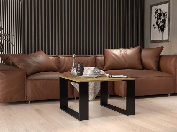Topeshop ΜΙΚΡΟ ΜΟΝΤΕΡΝΟ ΤΡΑΠΕΖΑΚΙ ΚΑΦΕ LOFT ΔΡΥΣ ARTISAN ΜΑΥΡΟ